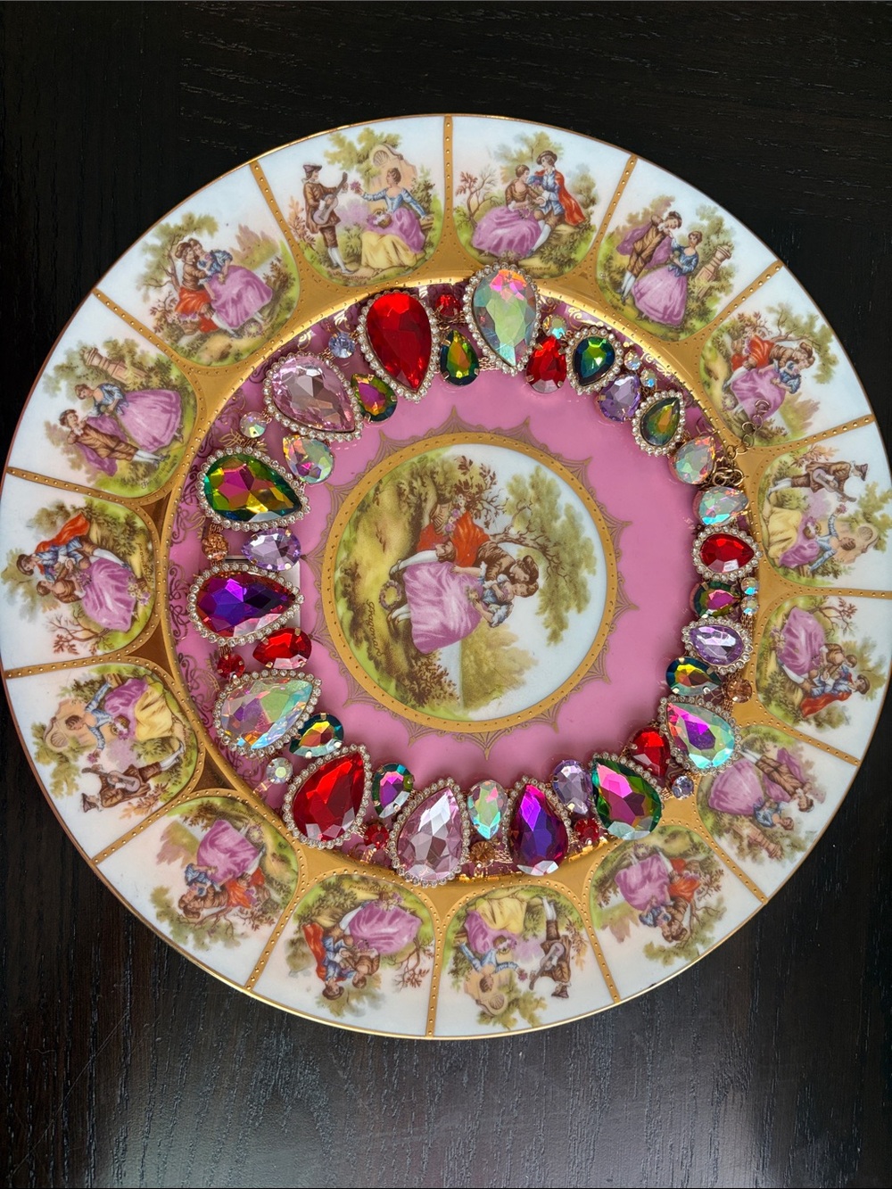 Women’s Multicolor Crystal Statement Necklace - Unbranded